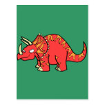Triceratops rouge fâché - Dinosaur-gifts.com Cartes Postales