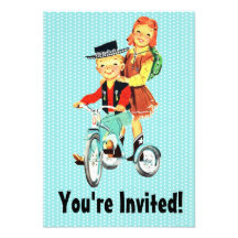 Tricycle vintage faire-part