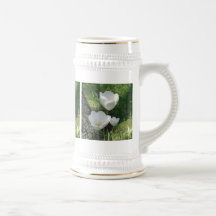 Trio blanc de fleur de tulipes tasses à café