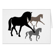 Trio de chevaux de dressage cartes