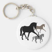 Trio de chevaux de dressage porte-clé