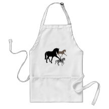 Trio de chevaux de dressage tablier