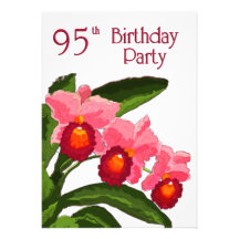 Trio de la fête d'anniversaire de Cattleyas 95 Faire-parts
