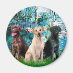 Trio de Labrador - lis 1 Aimant