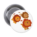 Trio heureux d'insigne mignon de bouton de lions d badges publicitaires
