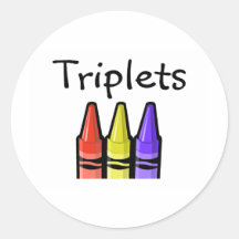 Triplets (crayons) autocollant rond
