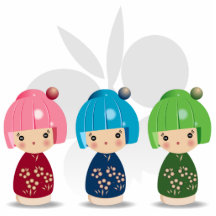 Triplets de Kokeshi Photo En Relief