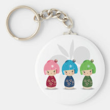 Triplets Keychain de Kokeshi Porte-clé