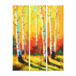 Triptyque de la lueur de l'automne impression sur toile