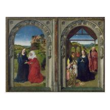 Triptyque montrant l'annonce cartes postales