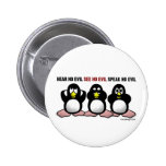 Trois boutons sages de pingouins badges