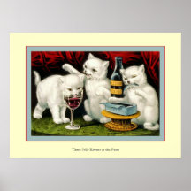 Trois chatons gais posters