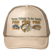TROIS CHOSES À FAIRE AUJOURD'HUI PÊCHENT DES POISS CASQUETTE