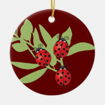 Trois coccinelles chanceuses décorations pour sapins de noël