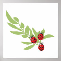 Trois coccinelles chanceuses posters