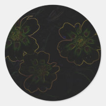 Trois fleurs adhésifs ronds