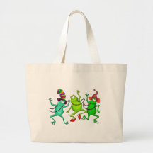Trois grenouilles de danse sac en toile