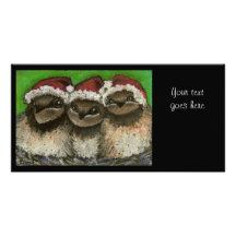 Trois hirondelles chantant des chants de Noël Cartes Avec Photo