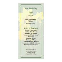 Trois jonquilles tenant le programme de mariage de carte double customisable