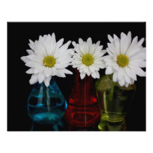 Trois marguerites dans des pots mignons photographie
