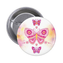 Trois papillons badges avec agrafe