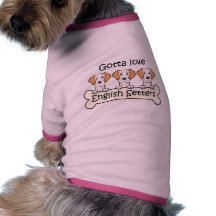 Trois poseurs anglais t-shirts pour chien