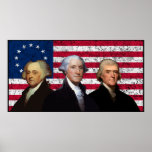 Trois présidents et le drapeau des États-Unis -- F Affiches