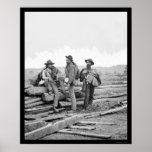 Trois prisonniers confédérés à Gettysburg 1863 Affiches