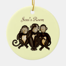 Trois singes sages ornements