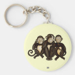 Trois singes sages porte-clé