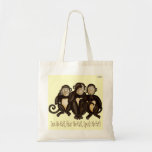 Trois singes sages sacs de toile