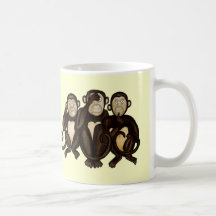Trois singes sages tasses