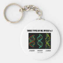 Trois types de moi, de moi-même et I (A-DNA B-DNA  Porte-clefs