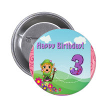 Troisième fée heureuse d'anniversaire badge