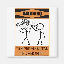 Tromboniste capricieux d'avertissement magnets pour réfrigérateur