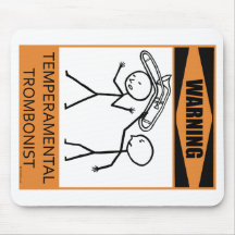 Tromboniste capricieux d'avertissement tapis de souris