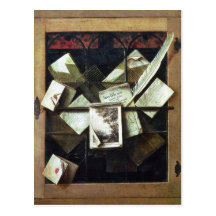 Trompe - l ' oeil avec les lettres et les carnets, cartes postales