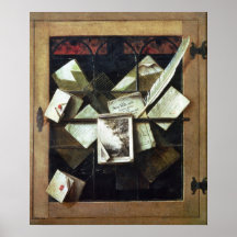 Trompe - l ' oeil avec les lettres et les carnets, posters