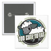 Trop mignon pour manger des moutons badge avec épingle