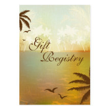 Tropical Orange Beach Gift Registry Cards Business Card Templates
