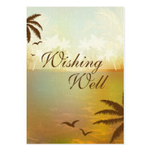 Tropical Orange Beach Wedding Wishing Well Cards Business Cards
