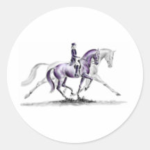 Trot de Piaffe de cheval de dressage Autocollant Rond