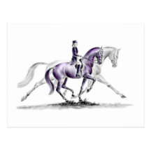 Trot de Piaffe de cheval de dressage Cartes Postales