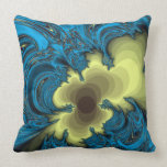 Trou dans le jaune bleu ciel coussin