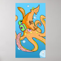 Trouille de Calamari Posters