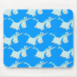 Troupeau bleu mignon de licorne de bande dessinée  tapis de souris