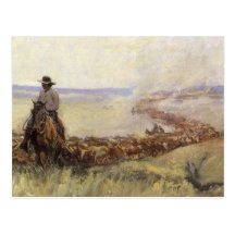 Troupeau de traînée vers le Wyoming par WHD Koerne Carte Postale