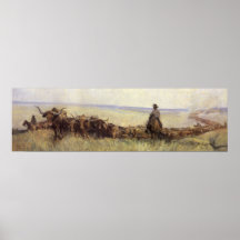 Troupeau de traînée vers le Wyoming par WHD Koerne Affiche