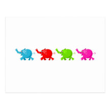 Troupeau d'éléphants carte postale