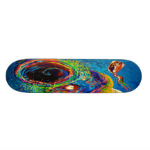 Truite arc-en-ciel chassant un attrait skateboards personnalisés